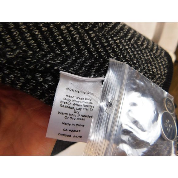 Talbots Merino Sweater Blazer- Herringbone Black & Grey Unlined Medium NWT - Picture 7 of 10